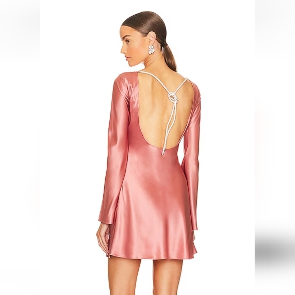 Cult Gaia Milla Dress in Jaipur Pink Size 0 Long Sleeve Crystal Embellishments